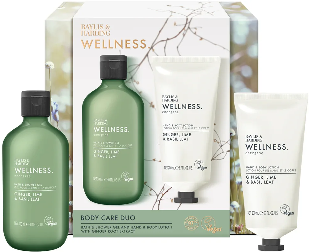 Baylis & Harding Wellness. Energise - Подарочный набор для тела Имбирь, Лайм и Лист базилика Ginger, Lime & Basil Leaf
