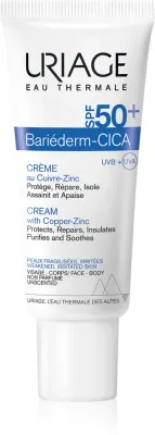 Uriage Bariederm Cica-Cream with Copper-Zinc SPF 50+ - Крем для лица с медью и цинком SPF 50+, 40 мл