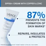 Uriage Bariederm Cica-Cream with Copper-Zinc SPF 50+ - Крем для лица с медью и цинком SPF 50+, 40 мл — фото 4