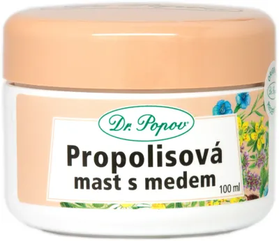 Мазь для тела Dr. Popov Herbal ointments Propolis with honey с прополисом и мёдом, смягчающая, 100 мл