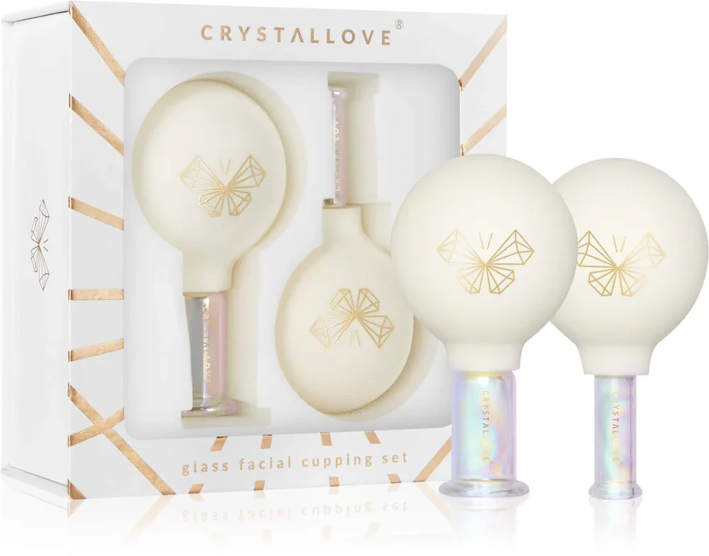 Набор банок для массажа лица Crystallove Glass Facial Cupping Set стеклянные, 2 шт