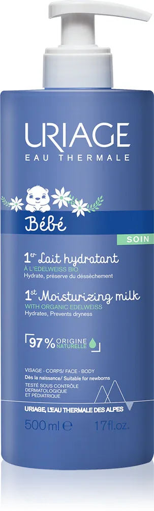 Uriage Bebe 1st Moisturizing Milk - Увлажняющее молочко для детей с рождения, 500 мл