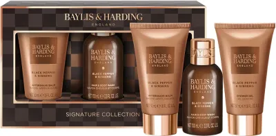 Baylis & Harding Black Pepper & Ginseng - Подарочный набор для лица, тела и волос для мужчин Mini Mini