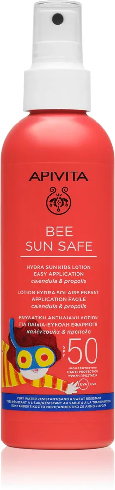 Apivita Bee Sun Safe Kids Spray SPF50 - Детское солнцезащитное молочко SPF 50, 200 мл