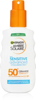 Garnier Ambre Solaire Sensitive Advanced - Солнцезащитный спрей для чувствительной кожи SPF 50+, 150 мл