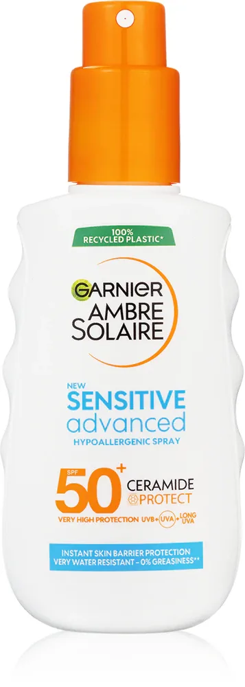 Garnier Ambre Solaire Sensitive Advanced - Солнцезащитный спрей для чувствительной кожи SPF 50+, 150 мл