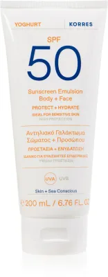 Korres Yoghurt - Крем для загара с увлажняющим действием SPF 50, 200 мл