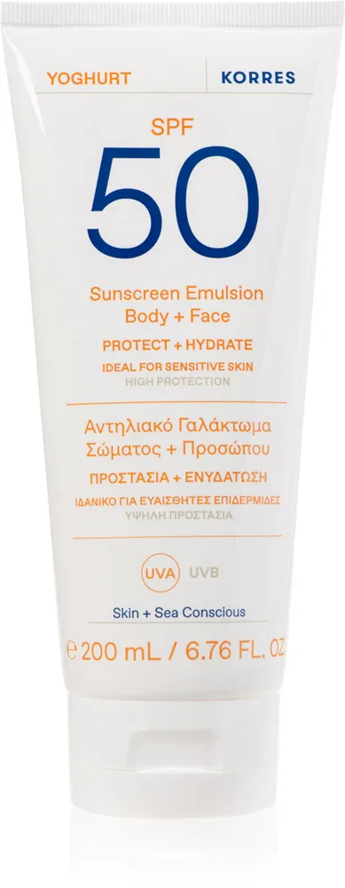 Korres Yoghurt - Крем для загара с увлажняющим действием SPF 50, 200 мл