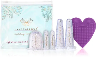 Набор для массажа лица и тела Crystallove Crystalcup со щёточкой и банками, 1 шт