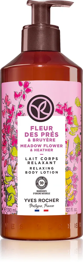 Yves Rocher Bain de Nature - Расслабляющее молочко для тела Meadow Flower & Heather, 390 мл