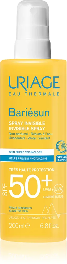 Uriage Bariesun Fragrance Free Invisible Spray SPF50+ - Солнцезащитный спрей для лица и тела SPF 50+, 200 мл