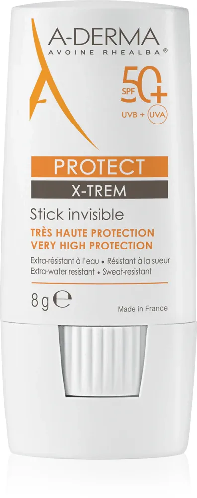 Стик солнцезащитный для лица A-Derma Protect X-Trem Invisible Stick водостойкий, для чувствительной кожи, 8 г