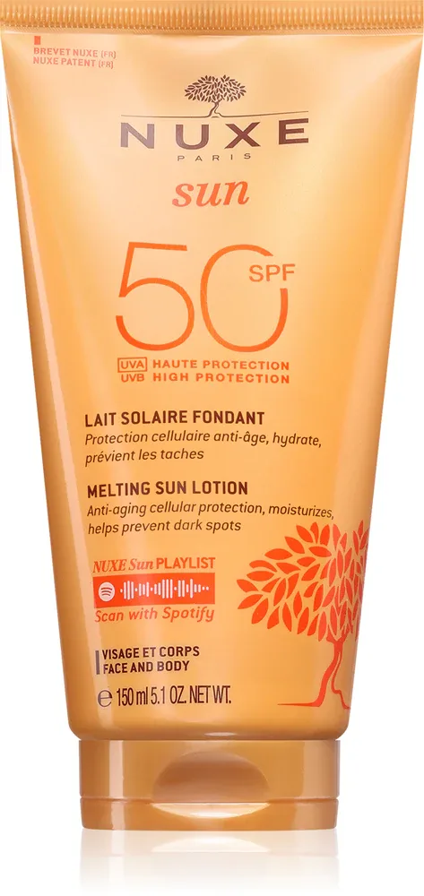 Nuxe Sun Melting Lotion High Protection - Защитное молочко для загара SPF 50, 150 мл