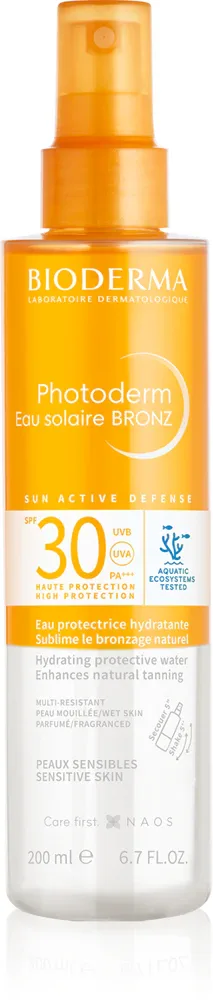 Bioderma Photoderm Eau Solaire BRONZ - Солнцезащитный спрей с бронзатором SPF 30, 200 мл