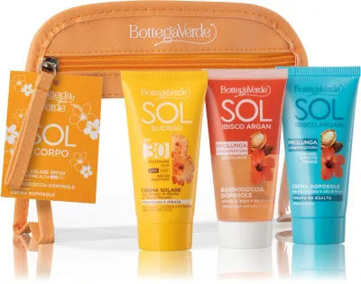 Bottega Verde Sol Hibiscus & Argan - Набор для путешествий для загара, 1 шт