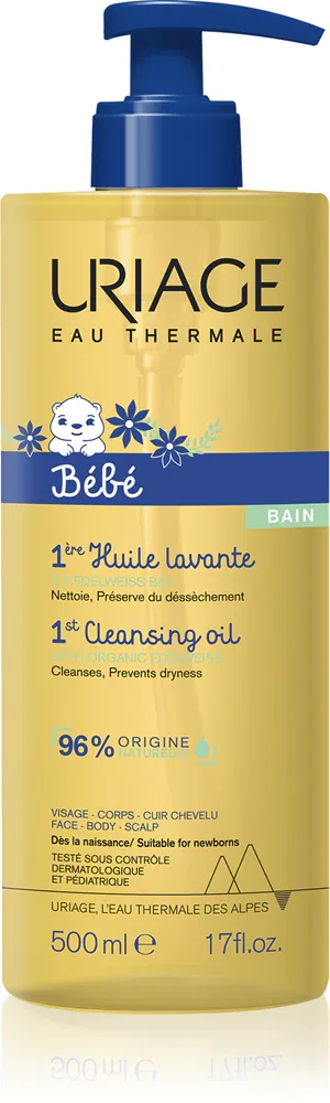 Uriage Bebe 1st Cleansing Oil - Питательное очищающее масло для детей, 500 мл