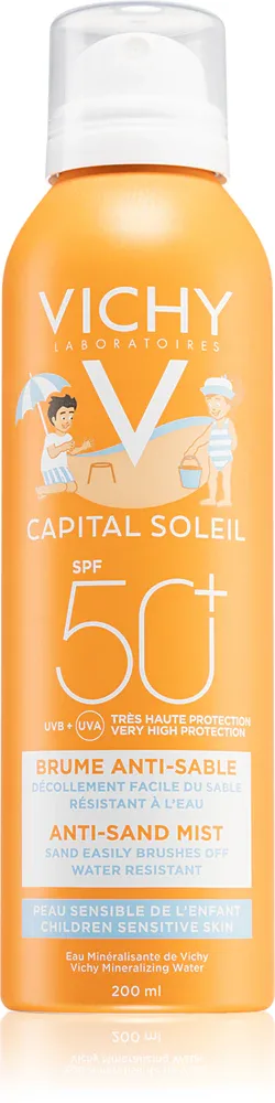 Vichy Capital Soleil - Нежный детский защитный антипесочный спрей SPF 50+, 200 мл