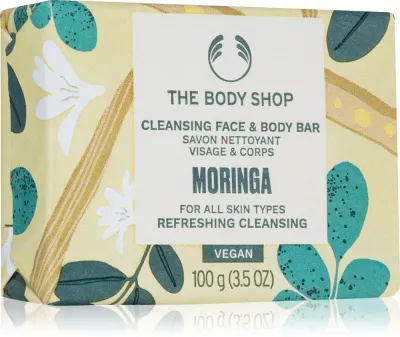 The Body Shop Moringa Cleansing Bar - Твердое мыло для лица и тела, 100 г