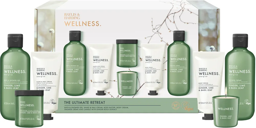 Baylis & Harding Wellness. Energise - Подарочный набор Имбирь, Лайм и Лист базилика Ginger, Lime & Basil Leaf