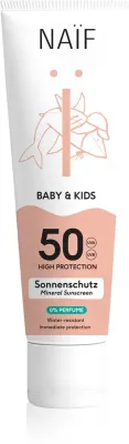 Naif Baby & Kids Mineral Sunscreen SPF 50 0 % Perfume - Защитный крем для загара для младенцев и детей bezzapachowy SPF 50, 100 мл