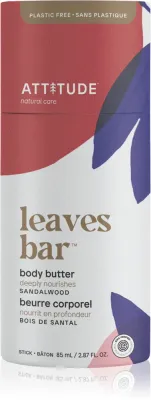 Attitude Leaves Bar Body Butter - Масло для тела в кубике Sandalwood, 85 г