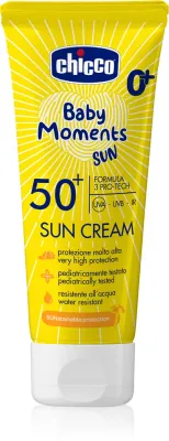 Chicco Baby Moments Sun - Крем для загара SPF 50+ для детей с рождения, 75 мл