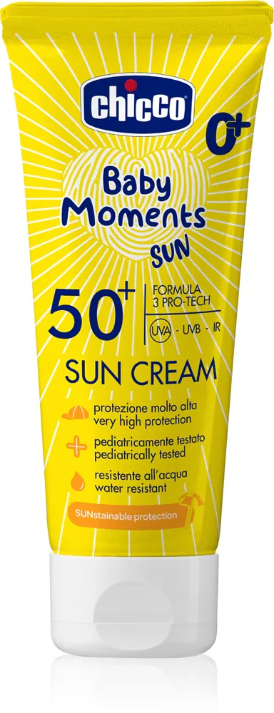 Chicco Baby Moments Sun - Крем для загара SPF 50+ для детей с рождения, 75 мл