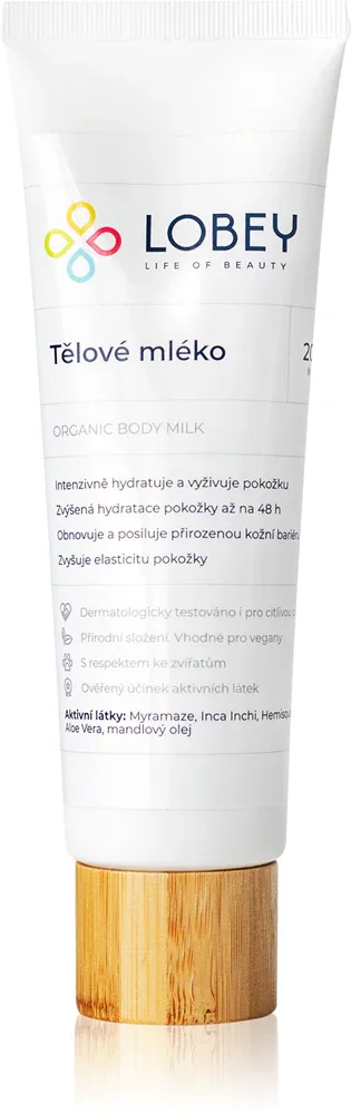 Lobey Body Care Tělove Mleko - Увлажняющее молочко для тела, 200 мл
