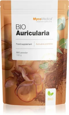 Биологически активная добавка MycoMedica Auricularia BIO, порошок, с детокс-свойствами, 100 г