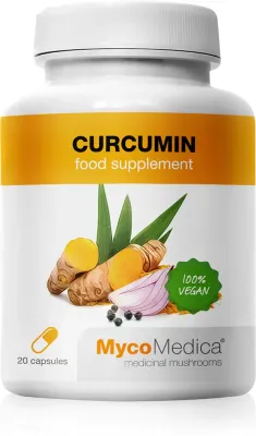Биологически активная добавка MycoMedica Curcumin, в капсулах, для пищеварения, 120 капсул