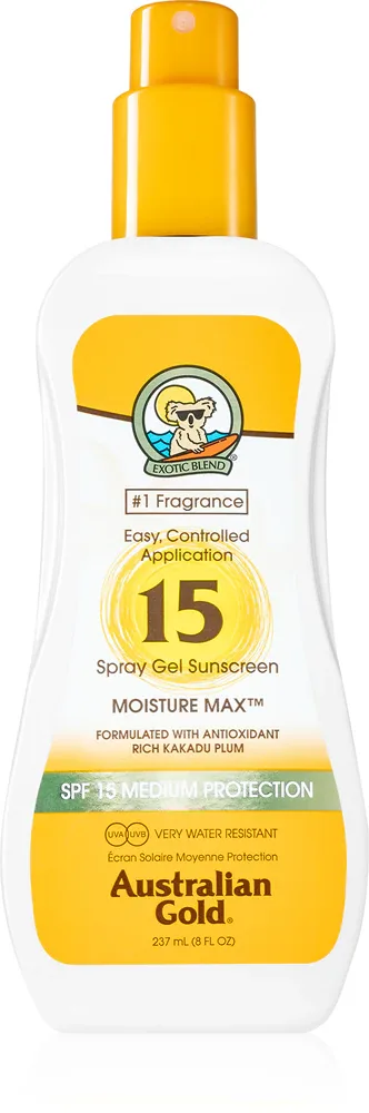 Гель-спрей солнцезащитный для тела Australian Gold Spray Gel Sunscreen увлажняющий, 237 мл SPF 15