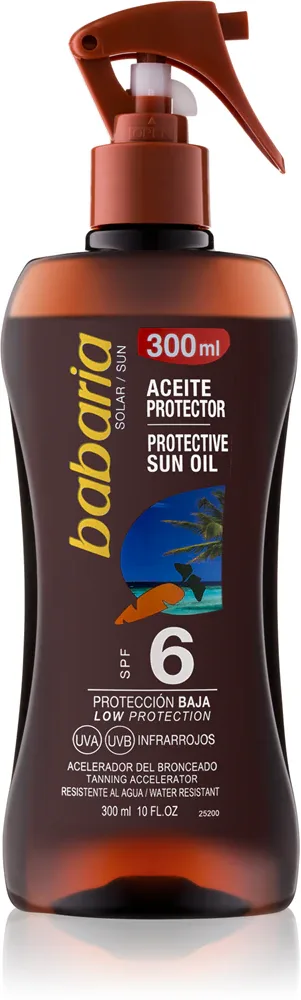 Масло солнцезащитное Babaria Sun Protective для тела, низкая степень защиты, для всех типов кожи, 300 мл