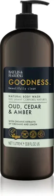 Baylis & Harding Goodness Oud, Cedar & Amber - Натуральный гель для душа, 1000 мл