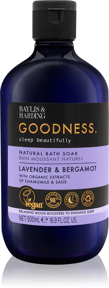 Baylis & Harding Goodness Sleep Beautifully - Пена для ванны для спокойного сна Lavender & Bergamot, 500 мл