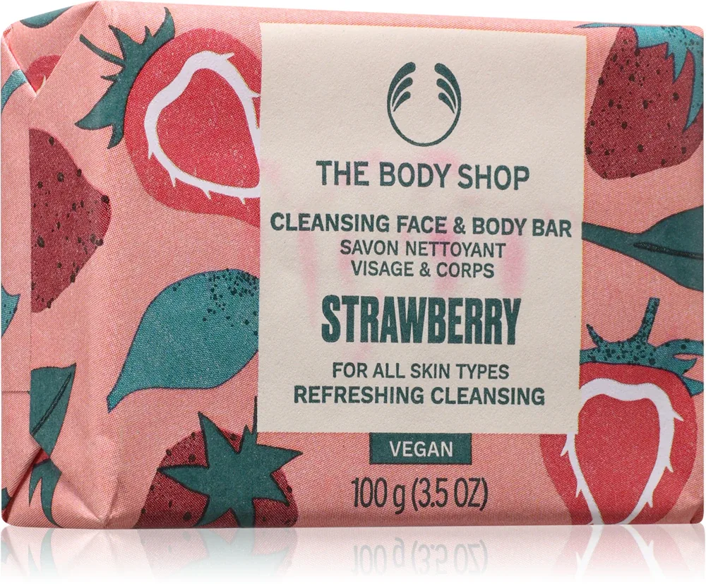 Мыло кусковое The Body Shop Strawberry Soap с ароматом клубники, для всех типов кожи, 100 г