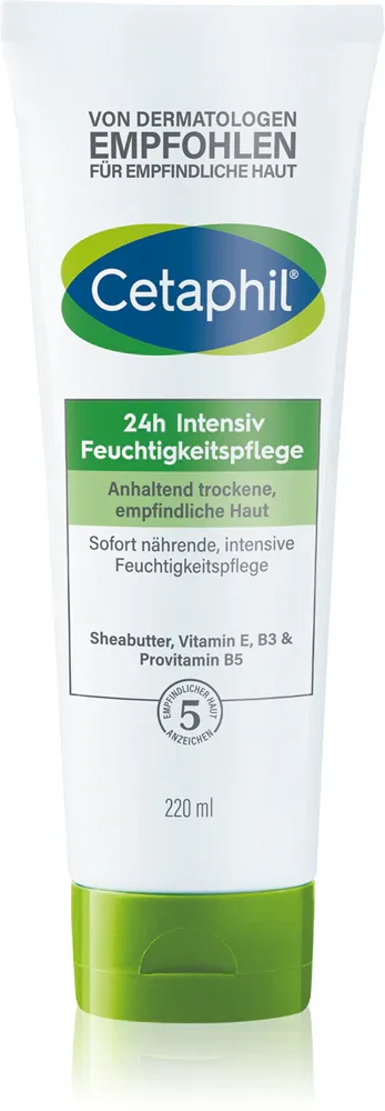 Крем для тела Cetaphil 24h Intensive Moisturiser увлажняющий, для сухой и чувствительной кожи, 220 мл