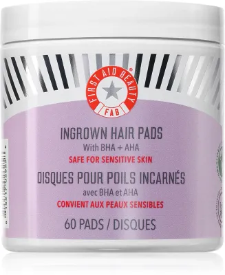 Диски для тела First Aid Beauty Ingrown Hair Pads после депиляции, с салициловой и гликолевой кислотами, 60 шт