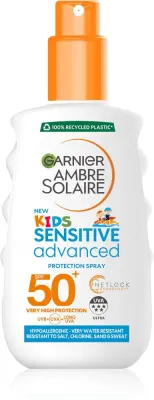 Garnier Ambre Solaire Advanced Sensitive Kids - Детское молочко для загара в спрее SPF 50+, 150 мл