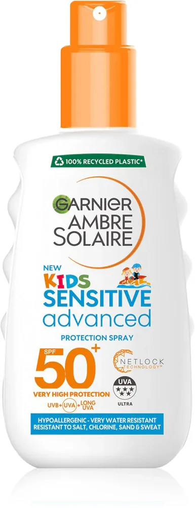 Garnier Ambre Solaire Advanced Sensitive Kids - Детское молочко для загара в спрее SPF 50+, 150 мл