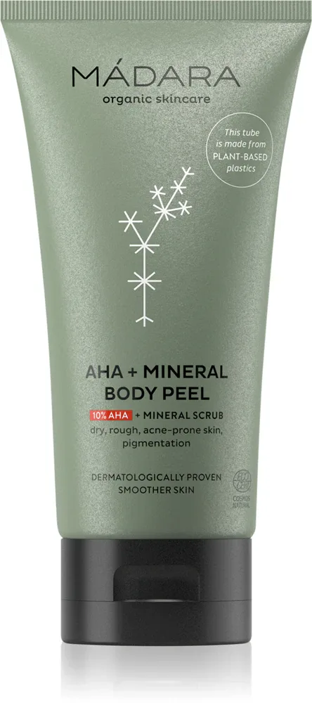 MÁDARA AHA+Mineral - Пилинг для тела, разглаживающий, 175 мл