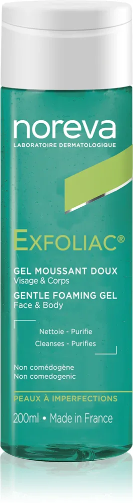 Noreva Exfoliac Gentle Foaming Gel - Нежный пенящийся гель для проблемной кожи, 200 мл
