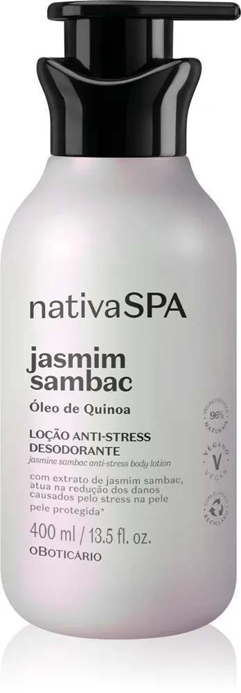 oBoticário Nativa SPA Jasmim Sambac - Молочко для тела oBoticario Nativa SPA Jasmim Sambac увлажняющее, с ароматом жасмина, 400 мл, 400 мл