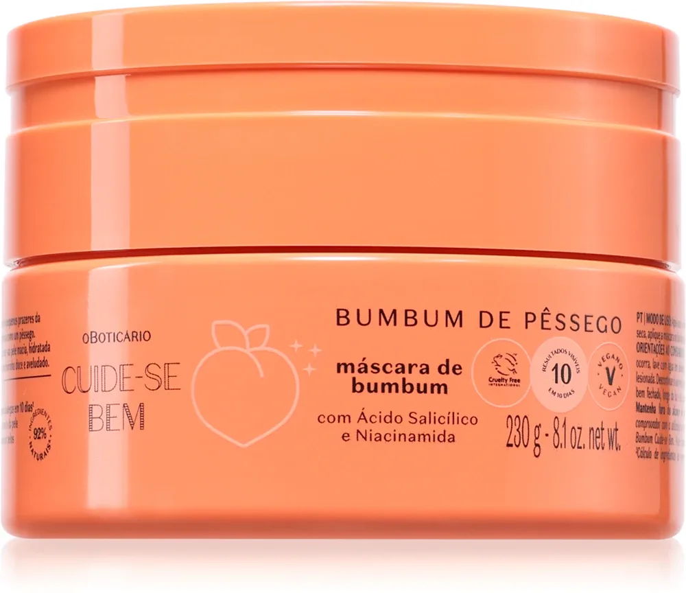 oBoticário Cuide-se Bem Bumbum de Pêssego - Маска для тела oBoticario Cuide-se Bem Bumbum de Pessego питательная, увлажняющая, 230 г, 230 г