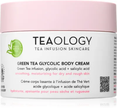 Teaology Green Tea Glycolic Body Cream - Увлажняющий крем для тела с гладящим действием, 260 мл