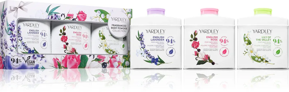 Yardley Fragranced Body Powder Collection - набор для женщин, 3 мл
