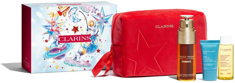 Clarins Double Serum Light Collection - Подарочный набор для увлажнения и упругости кожи