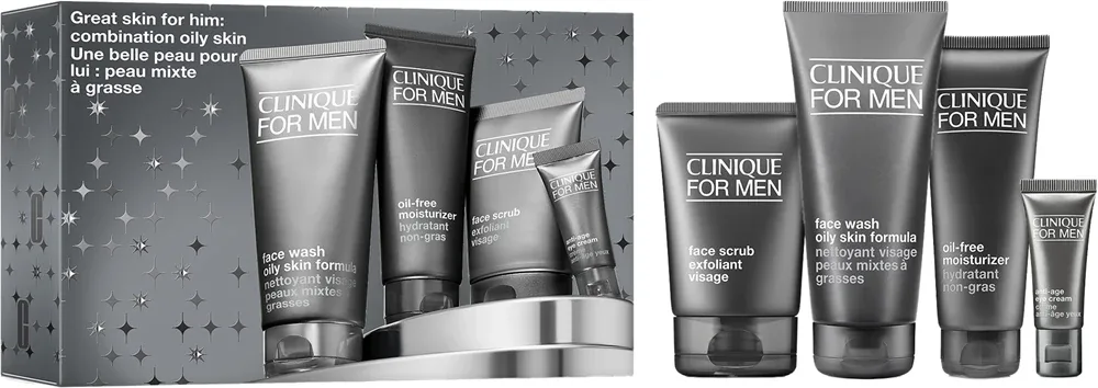 Clinique Holiday Great Skin for HIM: Combination Oily Skin - Праздничный подарочный набор для мужчин