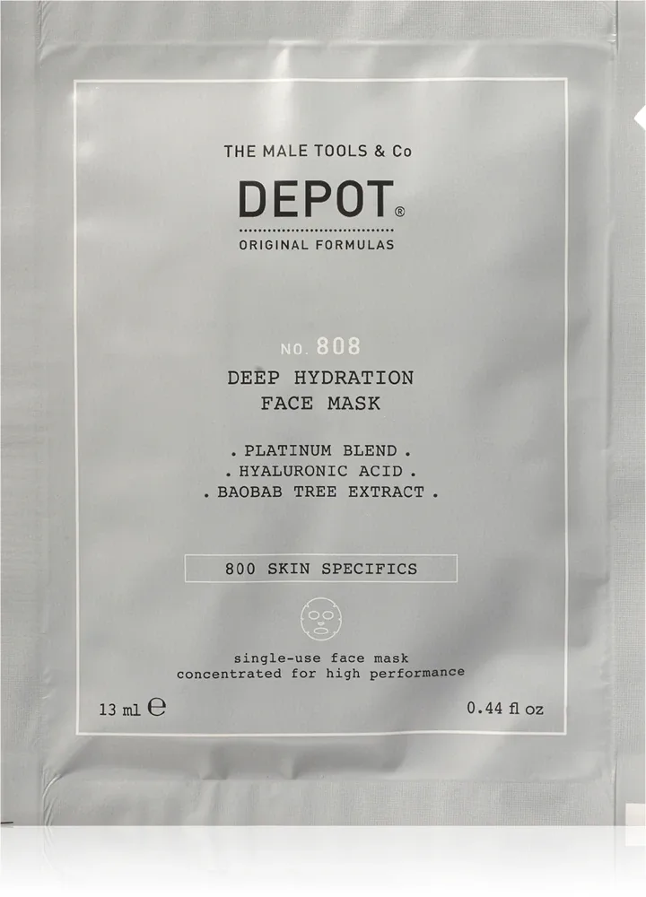 DEPOT 800 SKIN SPECIFICS NO. 808 DEEP HYDRATATION FACE MASK - Глубоко увлажняющая маска для мужчин, 12 мл