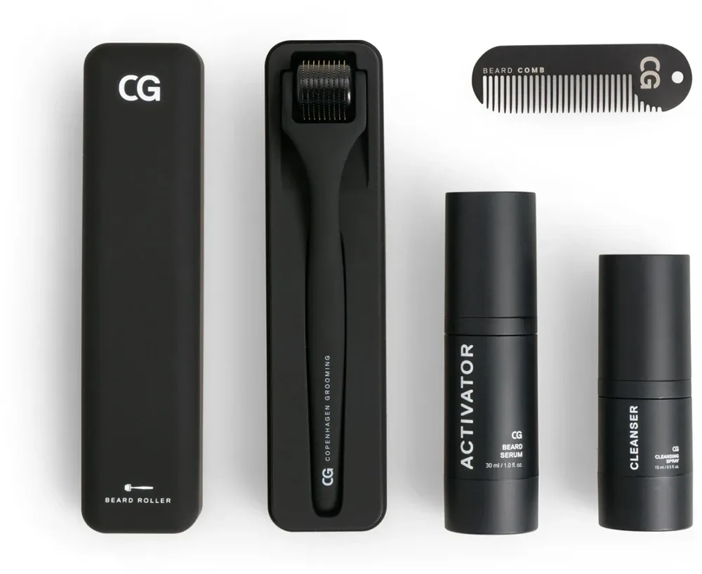 Набор для ухода за бородой Copenhagen Grooming The Beard Growth Kit с роликом и сывороткой, 4 шт