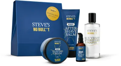 Steve's No Bull***t Shaving Box Blue Velvet - Подарочный набор для бритья для мужчин, 1 шт